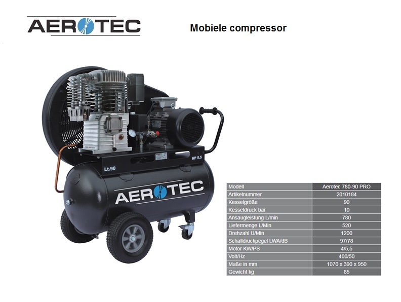 Aerotec Zuigercompressor 780-90 PRO - 400 V