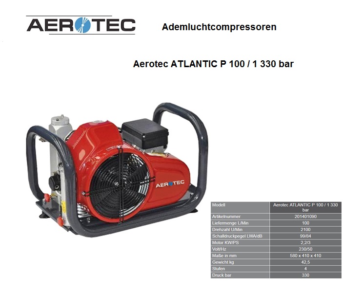 Ademluchtcompressoren ATLANTIC P 100/1 - 330 bar - 230 V