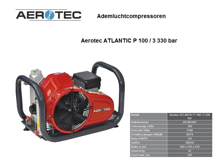 Ademluchtcompressoren ATLANTIC P 100/3 - 330 bar - 400 V