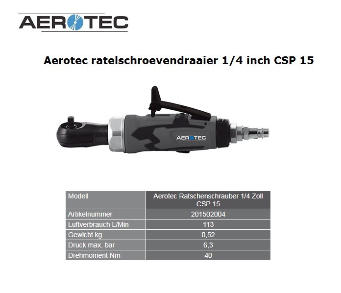 Aerotec ratelschroevendraaier 1/4