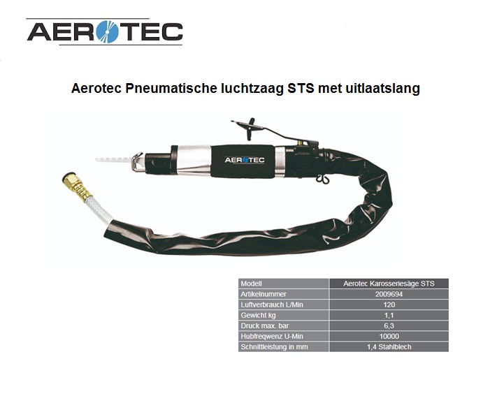 Aerotec Pneumatische luchtzaag STS met uitlaatslang