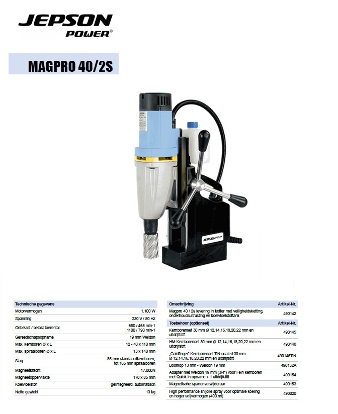 Magneetboormachine MAGPRO 40 2/S