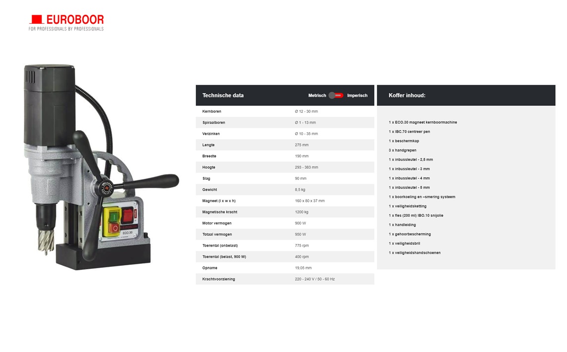 Magneetboormachine ø30 ECO.30 220V