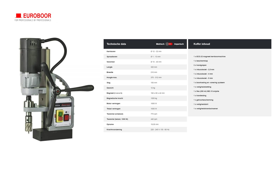 Magneetboormachine ø32 ECO.32 220V