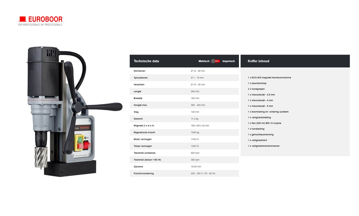 Magneetboormachine ø40 ECO.40S 220V