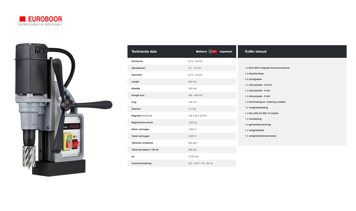 Magneetboormachine ø40 ECO.40S+ 220V