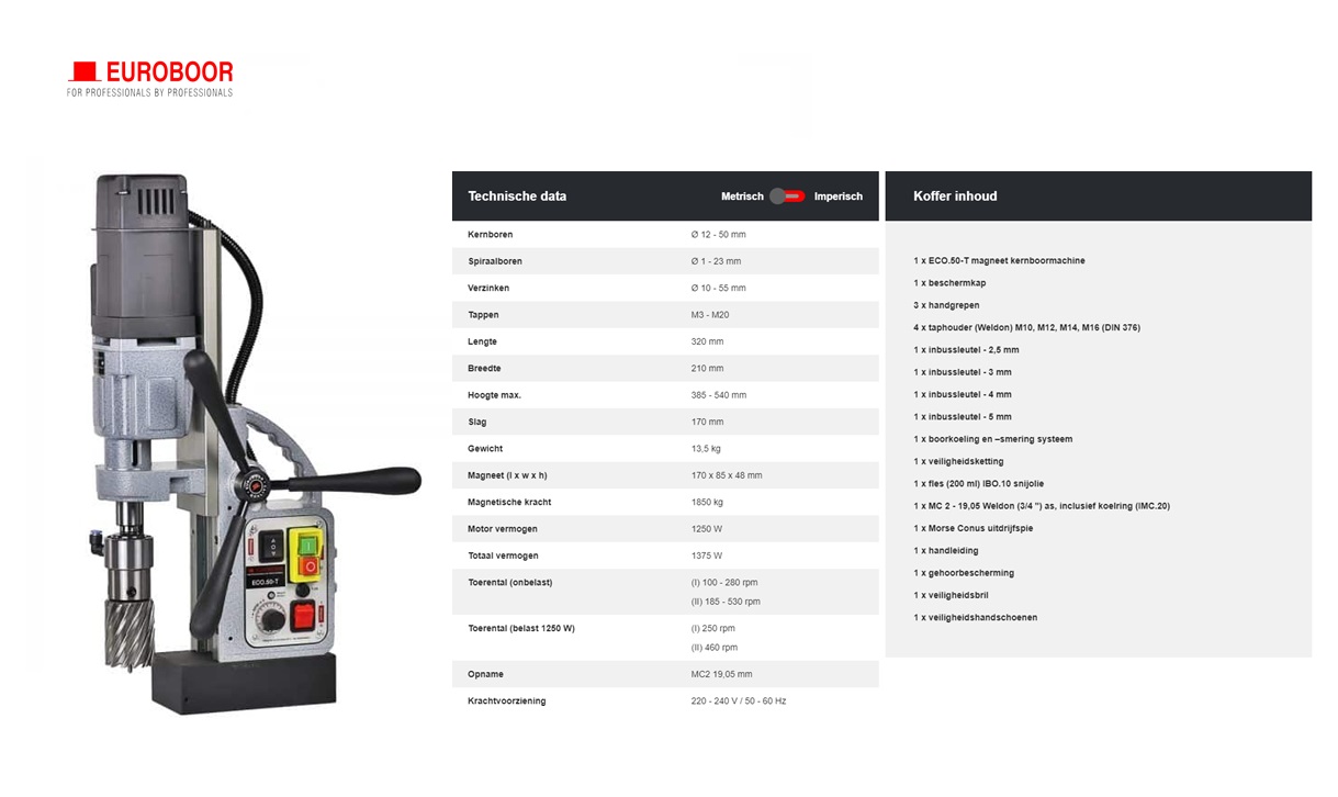 Magneetboormachine ø50 ECO.50-T 220V