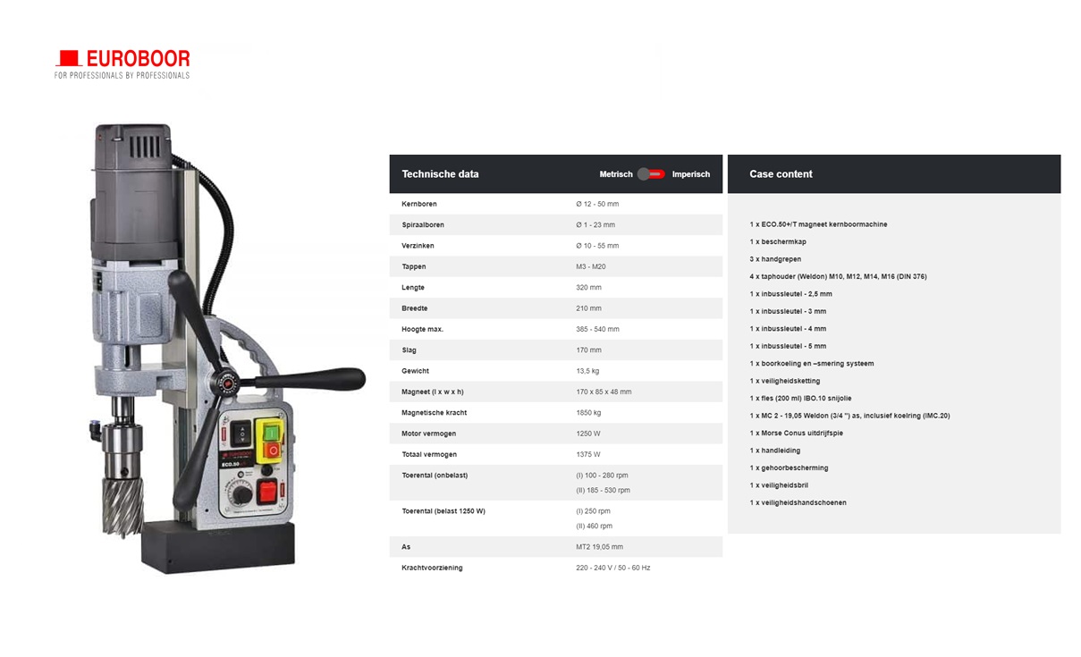 Magneetboormachine ø50 ECO.50+/T 220V