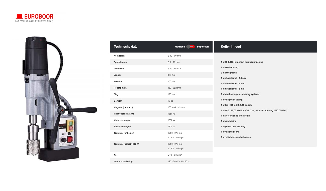 Magneetboormachine ø60 ECO.60S+ 220V