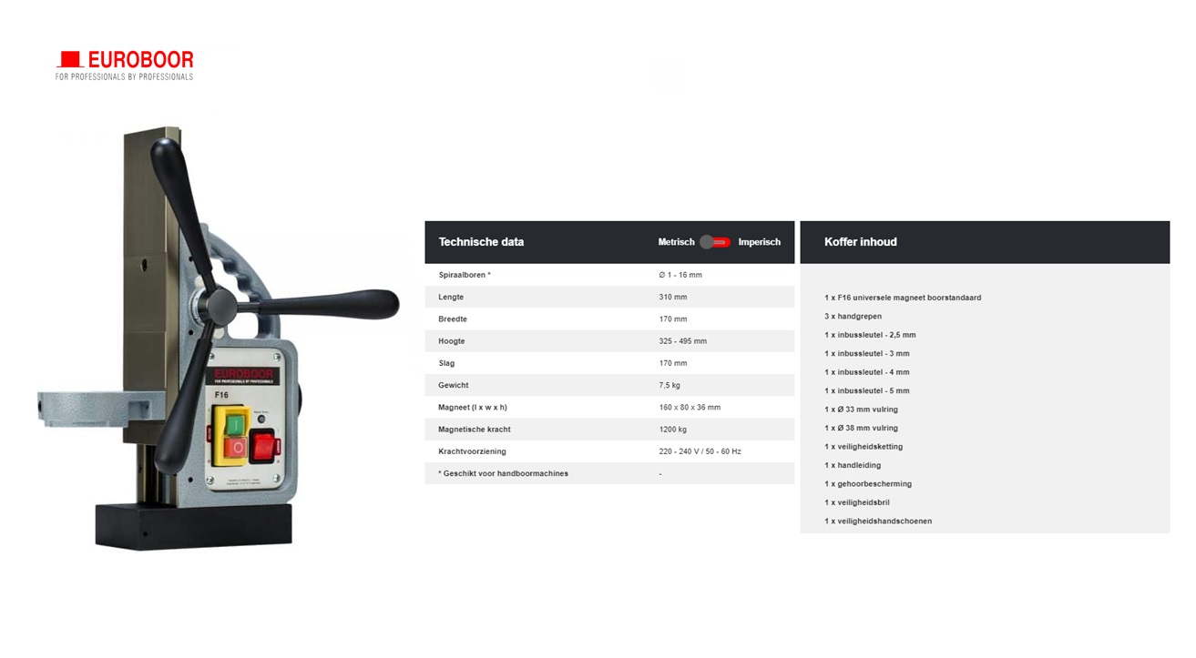 Universele magneet boorstandaard F16+ 220V | DKMTools - DKM Tools