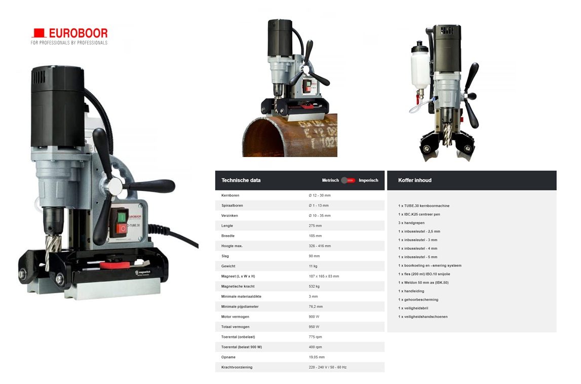Magneetboormachine TUBE 30 220V