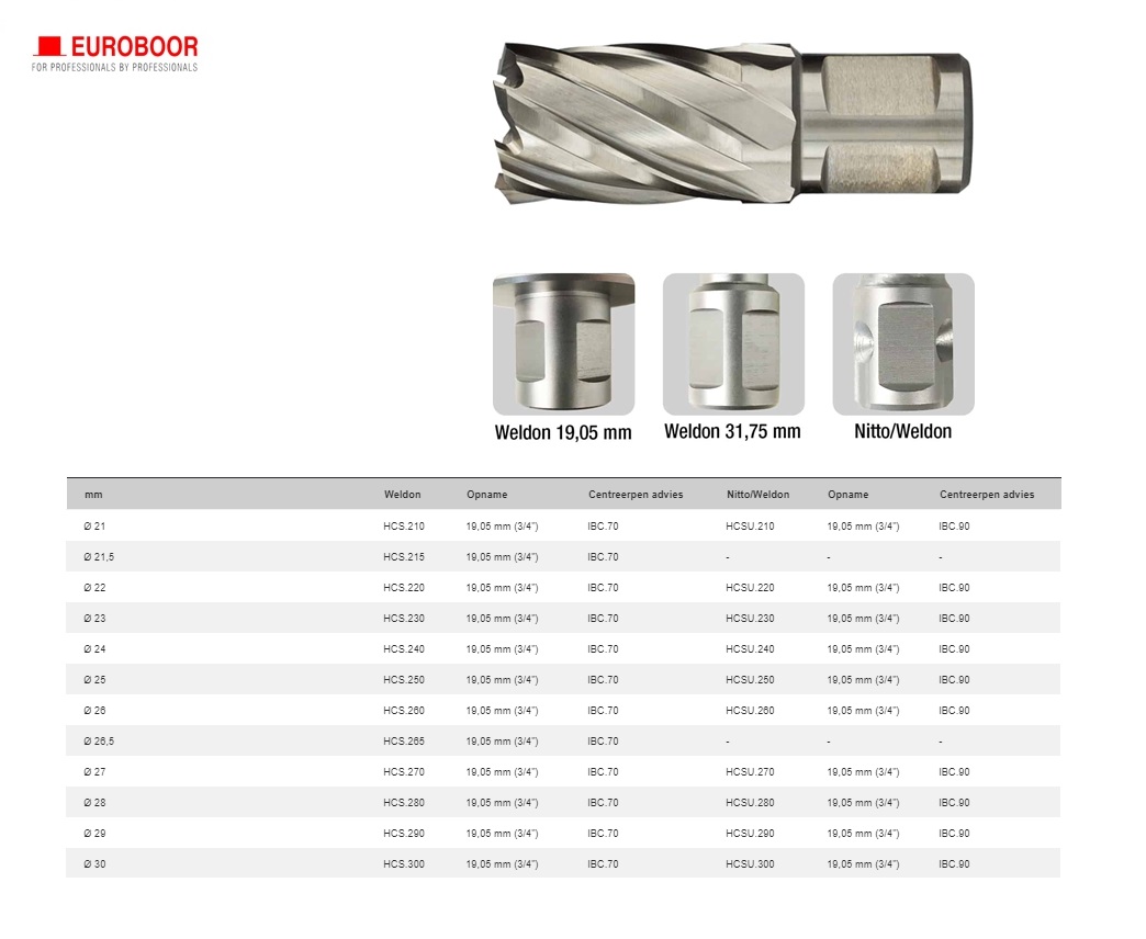 Kernboor HSS Ø 26 mm x 55 mm HCL.260 | DKMTools - DKM Tools