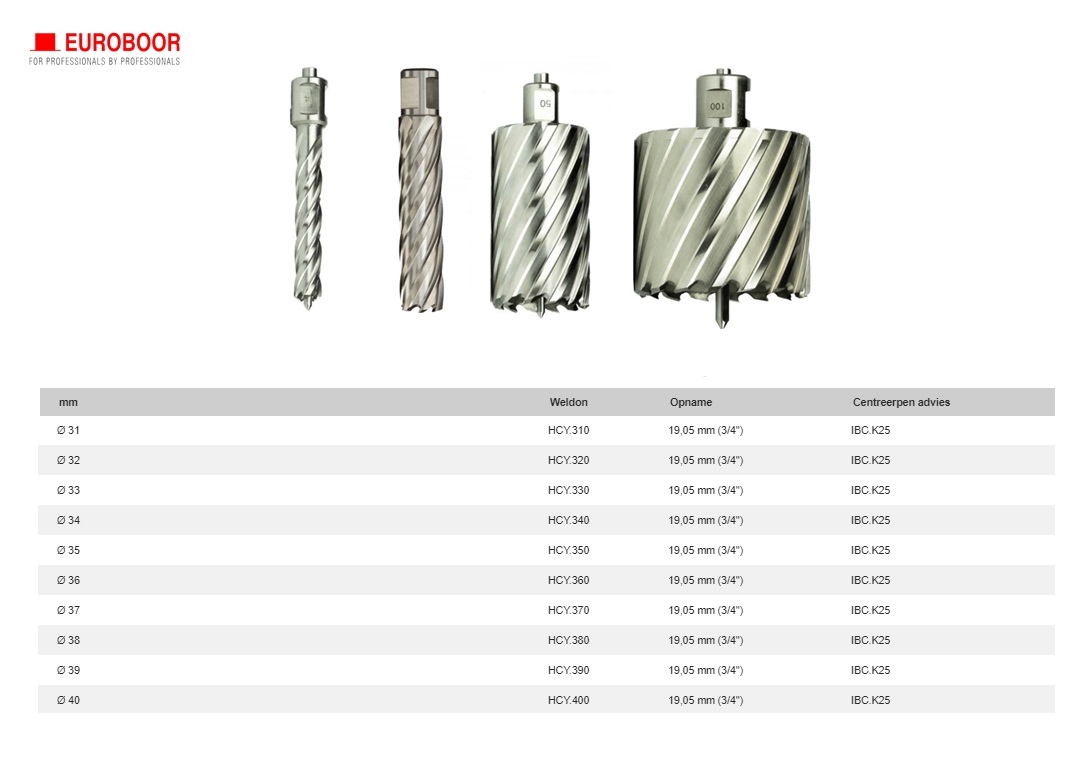 Kernboor HSS Ø 33 mm x 100 mm HCX.330 | DKMTools - DKM Tools