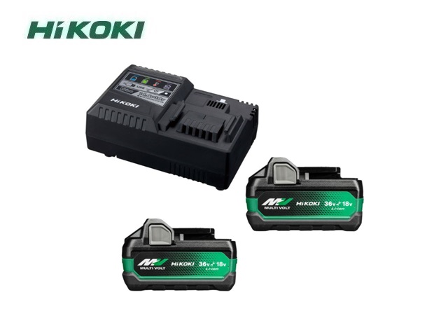 Hikoki 2 x BSL36A18X Multivolt Accu 36V 2,5Ah/ 18V 5,0Ah Li-Ion en UC18YSL Snellader