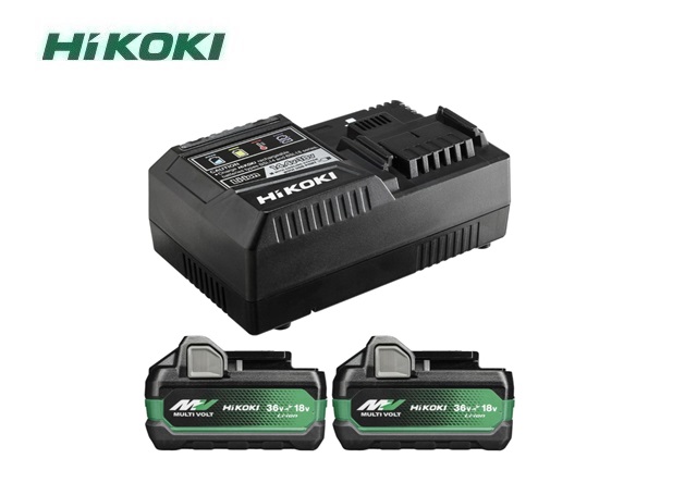 Hikoki 2 x BSL36B18X Multivolt Accu 36V 4,0Ah/ 18V 8,0Ah Li-Ion en UC18YSL3 Snellader