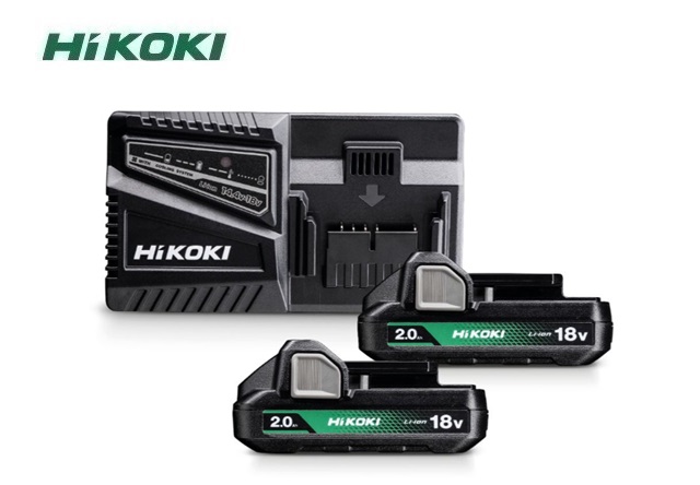 Hikoki Powerpack 2 x Accu 18V 2,0Ah Li-ion en UC18YFSL snellader