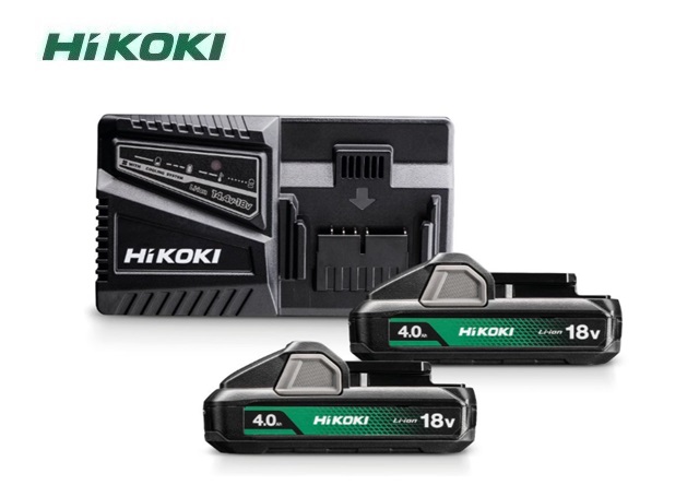 Hikoki Powerpack 2 x Accu 18V 4,0Ah Li-ion en UC18YFSL snellader