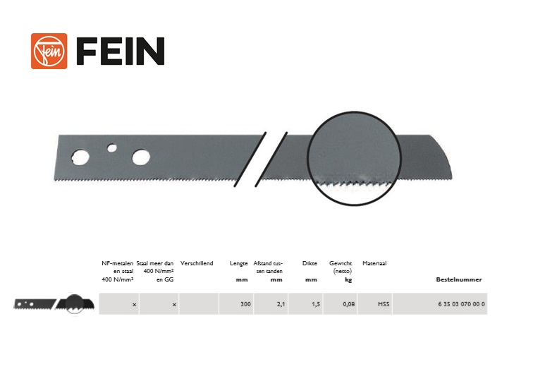 Zaagblad Hss Z22-31HSS 300x1,5mm