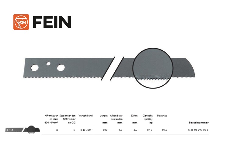 HD-zaagbladen NF-metaal en staal 500x2,0mm