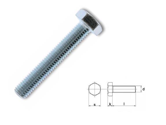 Zeskanttapbout DIN 933 8.8 galvanisch verzinkt M 4 X 8