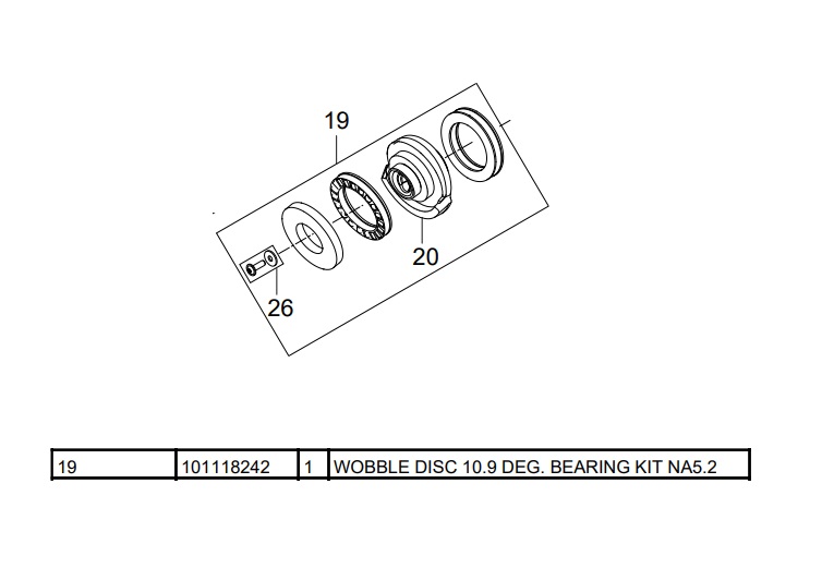 Wobble Disc 10.9 Deg Bearing Kit NA5.2