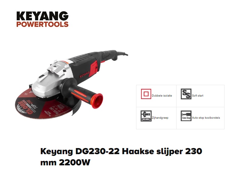 Haakse slijper - 230mm - 2400W | DKMTools - DKM Tools