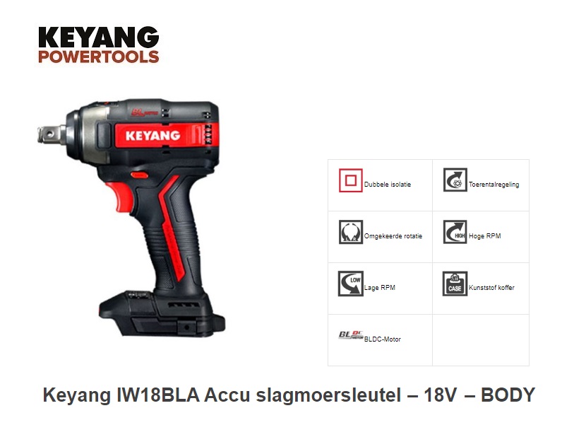 Accu slagmoersleutel 18V 1000NM 5,0Ah DKMTools Keyang Slagmoersleutel ISSA 5500330