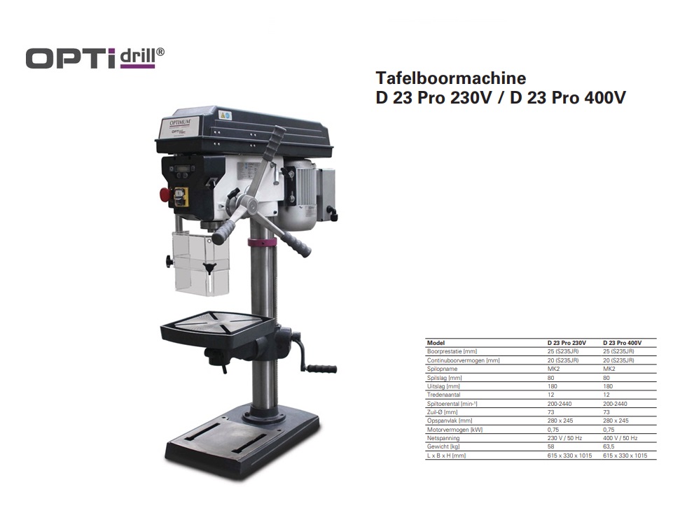 Tafelboormachine B23Pro 230V