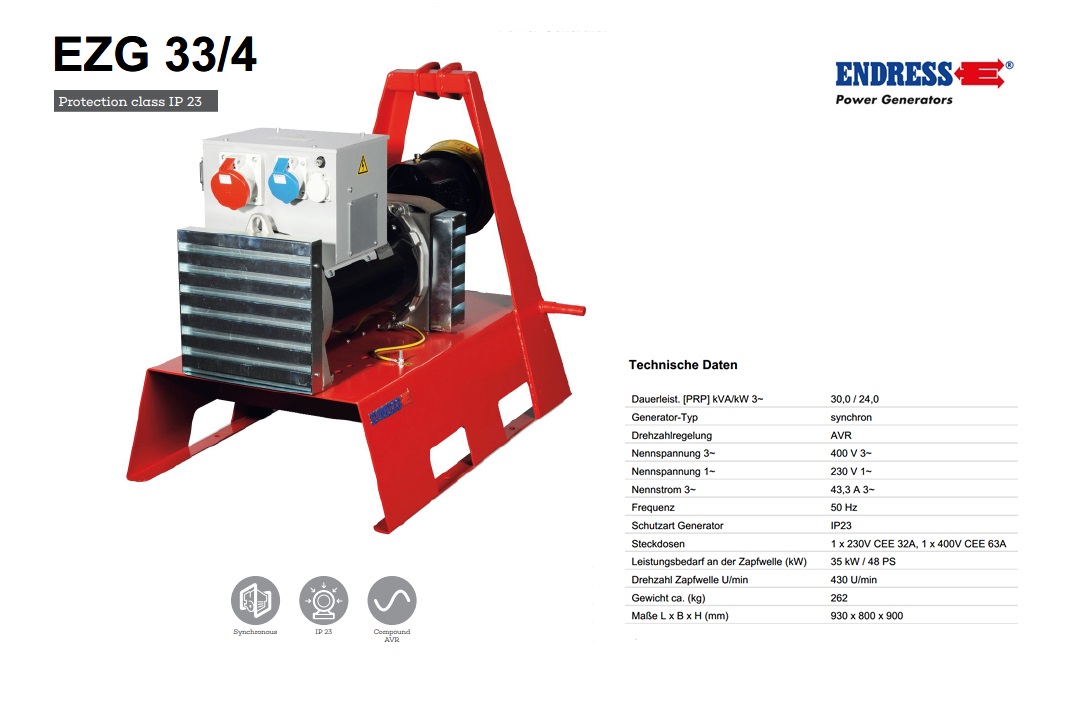 Aftakas generator EZG 33/4