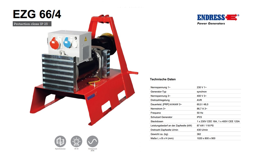 Aftakas generator EZG 66/4