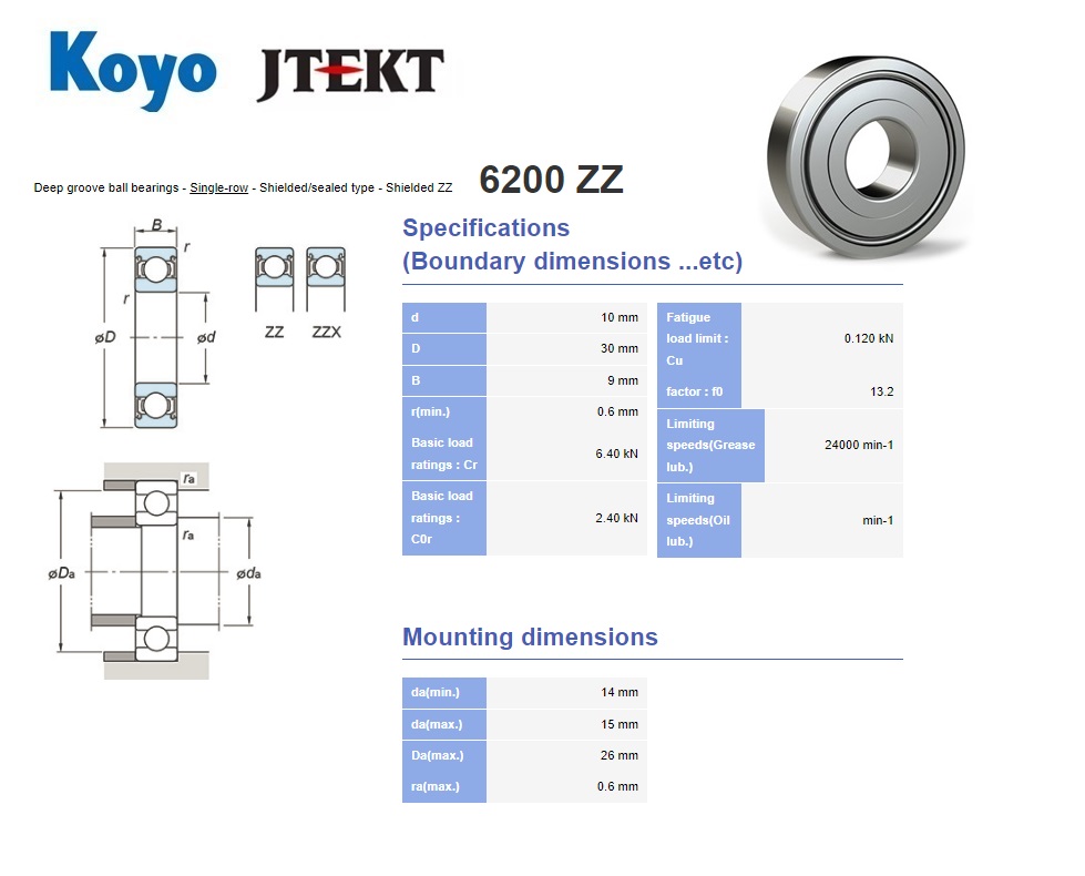 Groefkogellager 6200 C3 | DKMTools - DKM Tools