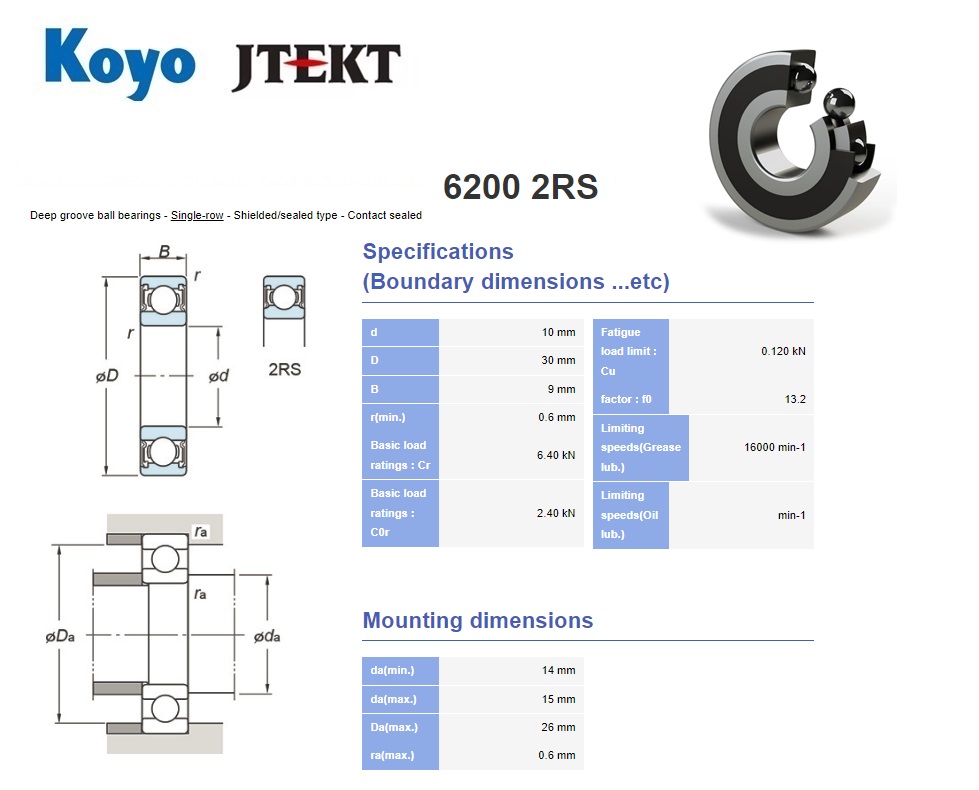 Groefkogellager 6200 C3 | DKMTools - DKM Tools