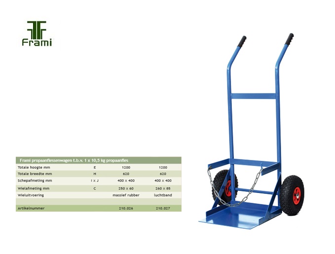 Propaanflessenwagen 10,5kg, luchtband | DKMTools - DKM Tools