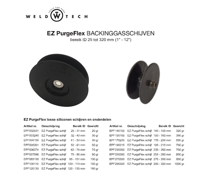 EZ PurgeFlex schijf ID 25-31 mm