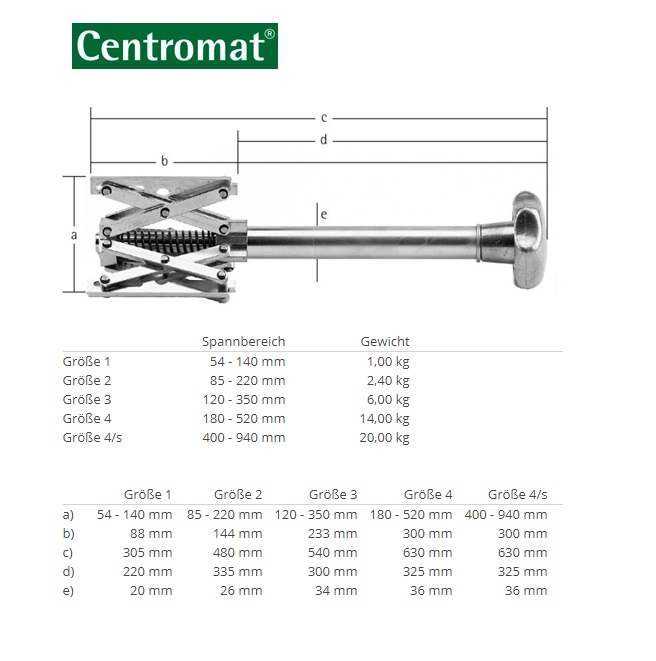 Inwendige pijpklem Type 4S RVS  400 - 940 mm | DKMTools - DKM Tools