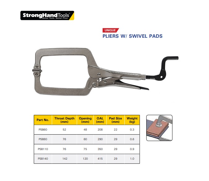 Stronghand Plier with Swivel Pad PSB60