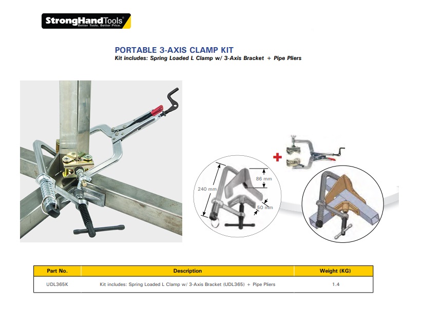 Stronghand 3-Axis Clamping Kit UDL365K