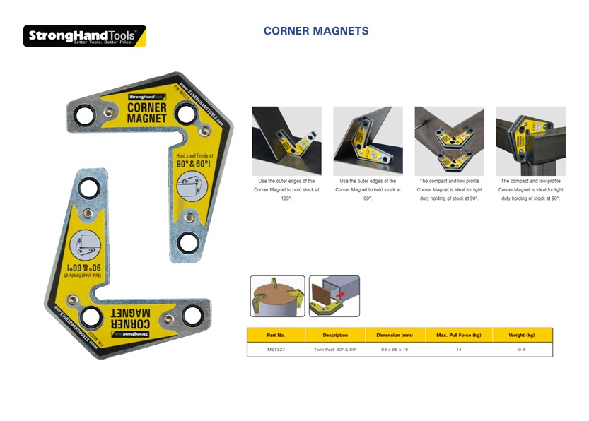 Stronghand Corner Magnet MST327