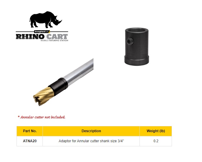 Rhino Cart Adaptor for min cutter size: Ø3/4