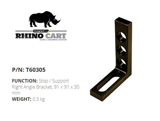 Rhino Cart Right Angle Bracket 250 x 30 x 12mm | DKMTools - DKM Tools