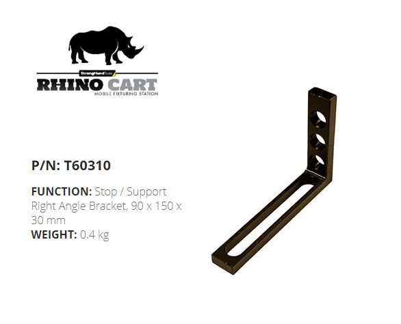 Rhino Cart Right Angle Bracket, 41 x 91 x 30 mm | DKMTools - DKM Tools