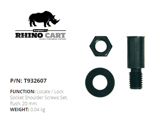 Rhino Cart Socket Shoulder Screws Set, Flush, 20 mm