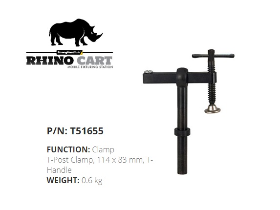 Rhino Cart T-Post Clamp 114 x 83 mm, T-Handle
