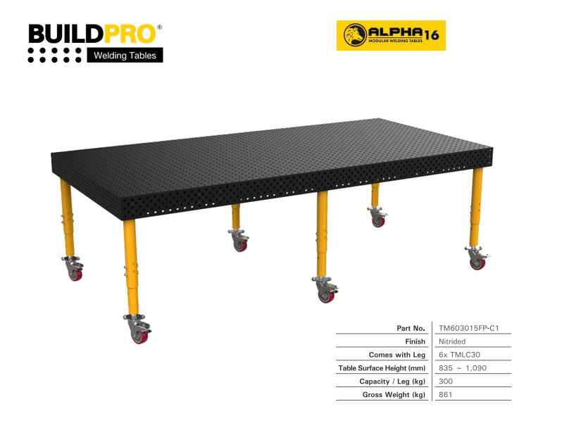 Alpha 16 Lastafel 3000 x 1500 Verstelbare poten | DKMTools - DKM Tools