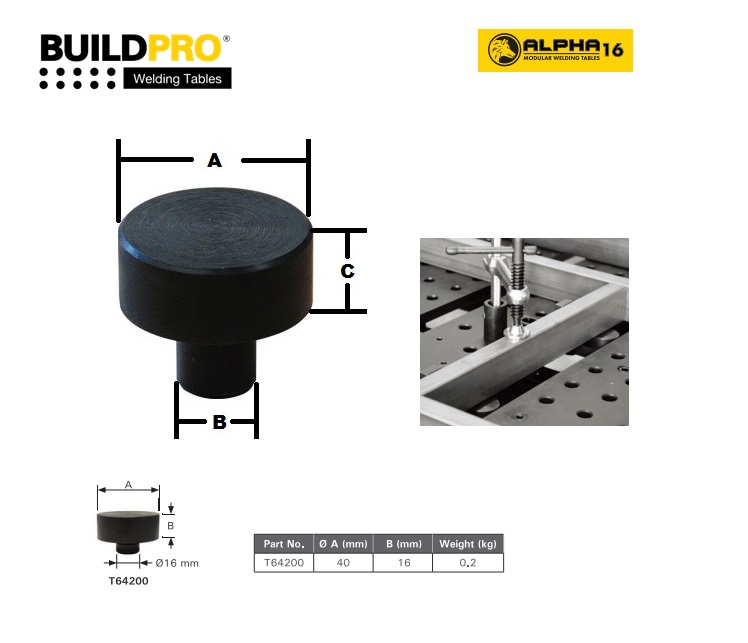 Adaptor SR, Rests Ø40 x 16mm