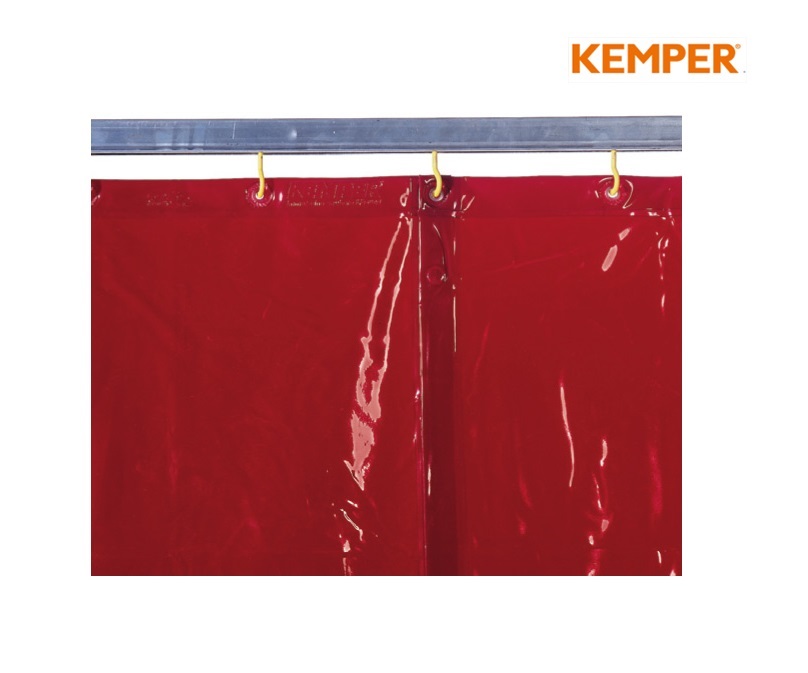 Kemper Lasgordijn rood H1800xB1300mm DIN EN 1598