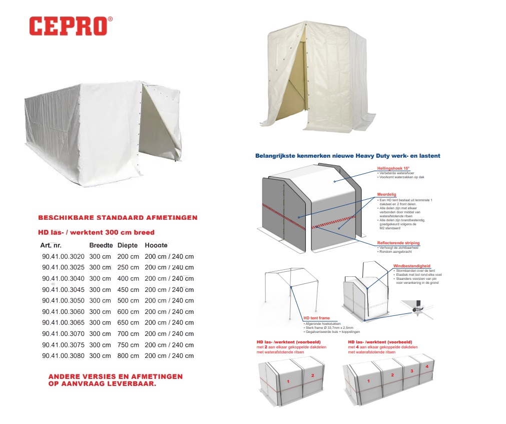 Heavy Duty werktent en lastent B= 400 x D= 450 cm | DKMTools - DKM Tools