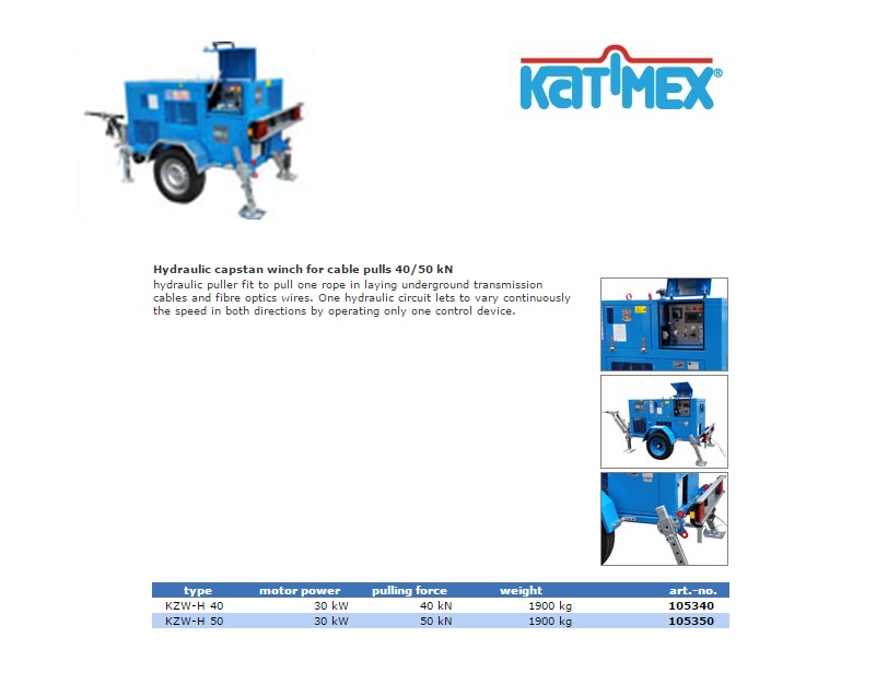 Hydraulische kabel treklier KZW-H 50