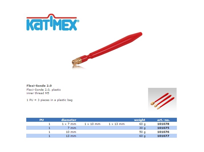 Katimex Set a 3 stuks Flexibele Sonde 2.0 Ø 7, 10 , 13 mm