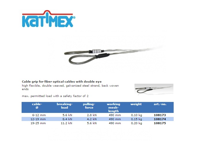 Kabelgreep voor optische kabel met een enkel oog 19-25 mm | DKMTools - DKM Tools